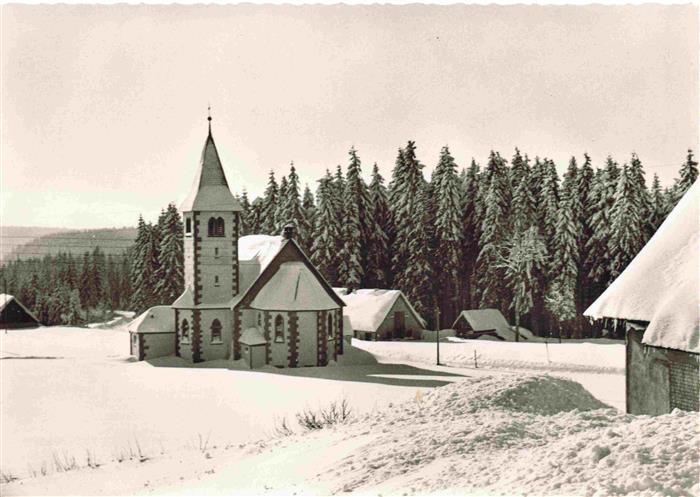 Kniebis Freudenstadt Winterpanorama mit Kirche
