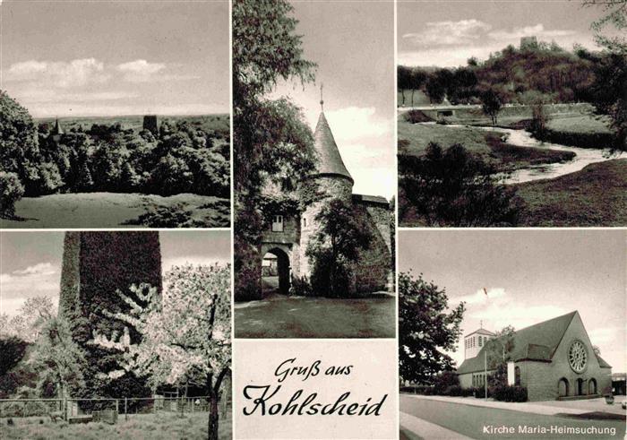 Kohlscheid Panorama Stadtmauer Turm Kirche Partie am Bach