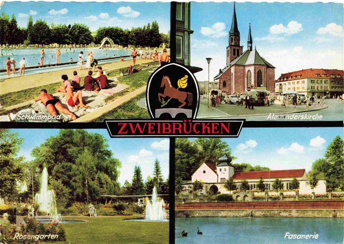 Zweibruecken Pfalz Schwimmbad Alexanderskirche Rosengarten Fasanerie