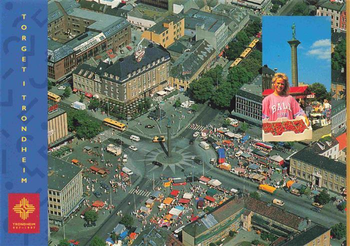 Trondheim Trondhjem Norge Torget Market Place Luftaufnahme Markt
