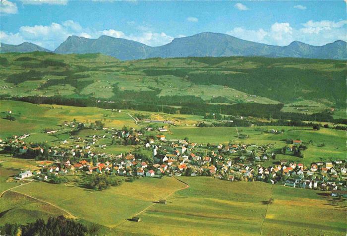 Scheidegg Allgaeu Bayern Panorama mit Rindalphorn und Hochgrat Allgaeuer Alpen