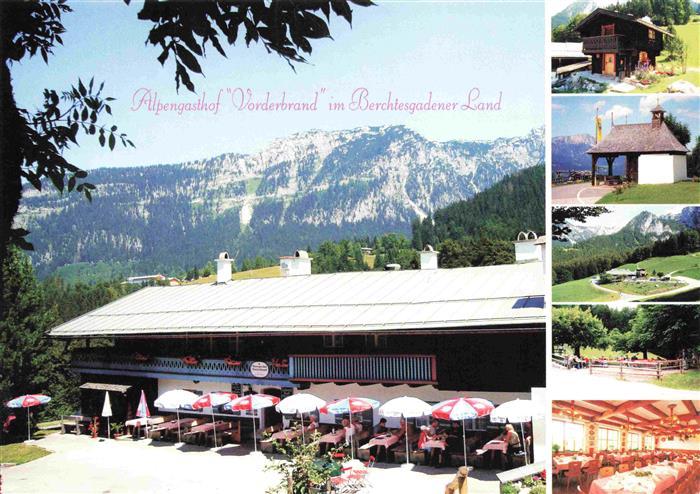 Schoenau Koenigssee Alpengasthof Vorderbrand Terrasse Alpenblick Bergkapelle