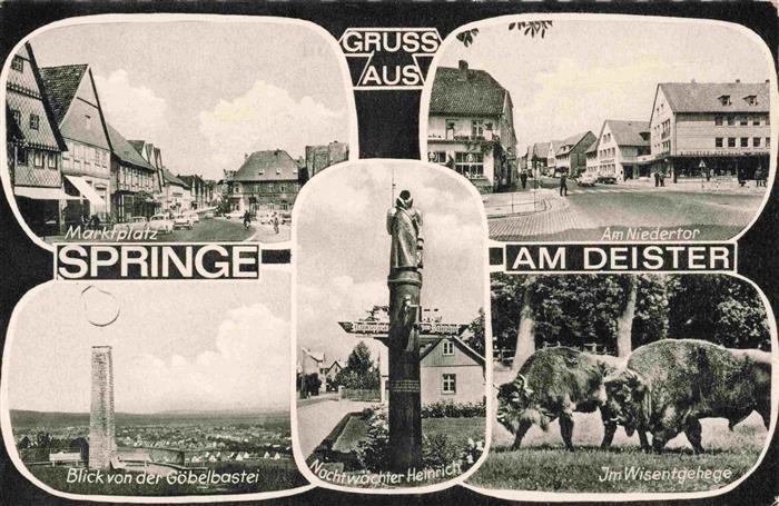 Springe Deister Marktplatz Partie am Niedertor Blick von Goebelbastei Nachtwaech