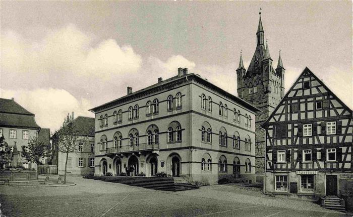 Bad Wimpfen Neckar Marktplatz mit Rathaus und Blauem Turm