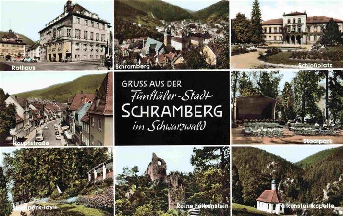 Schramberg BW Rathaus Stadtpanorama Schloss Platz Hauptstrasse Stadtpark Ruine F