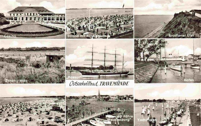 TRAVEMueNDE Ostseebad Casino Strand Promenade Brodtener Ufer Zonengrenze Segelsc