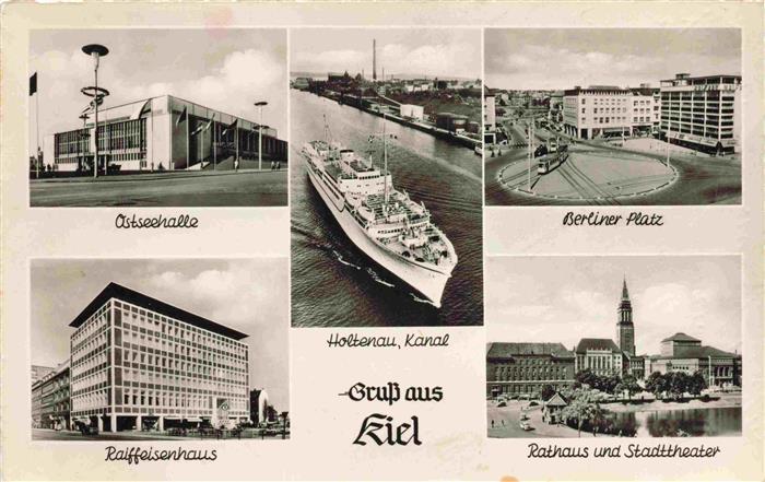 KIEL CITY Ostseehalle Holtenau Kanal Berliner Platz Raiffeisenhaus Rathaus Stad