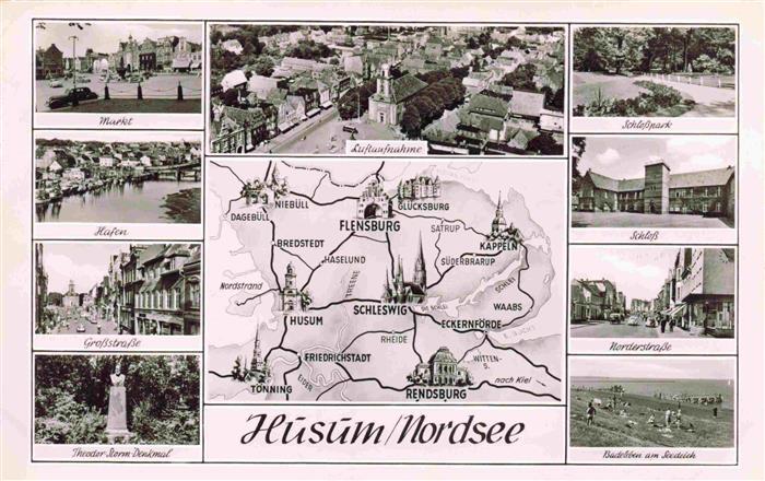 Husum Nordfriesland Teilansichten Luftaufnahme Landkarte