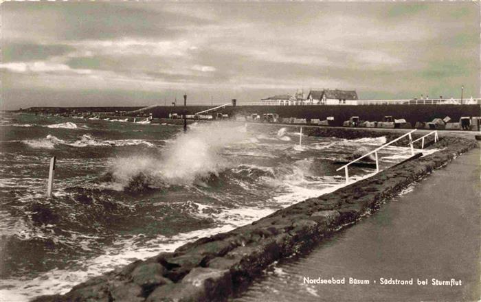BueSUM Nordseebad Suedstrand bei Sturmflut