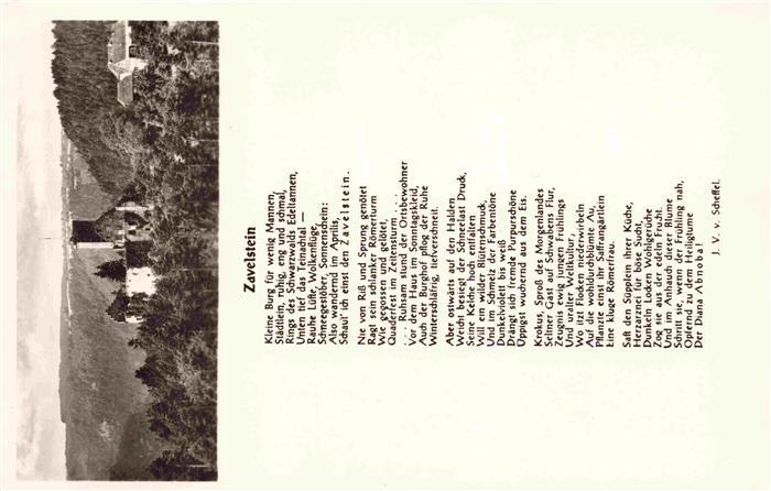 Zavelstein Panorama Burg Gedicht von Scheffel