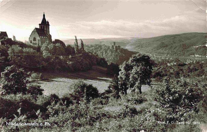 Niederlahnstein Lahnstein Panorama Allerheiligenkapelle mit Burg Lahneck