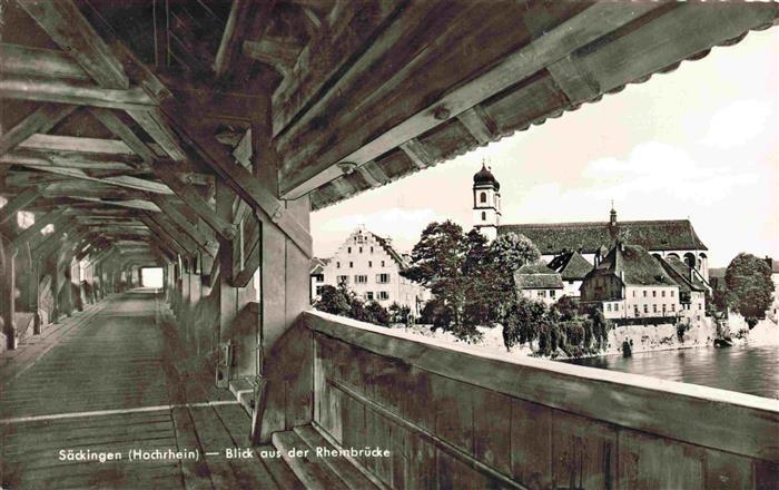 Saeckingen Bad BW Blick aus der Rheinbruecke