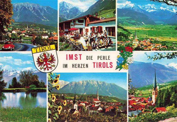 Imst Tirol AT Gesamtansicht mit Alpenpanorama Kirche Latschenhuette Sonnenhuette
