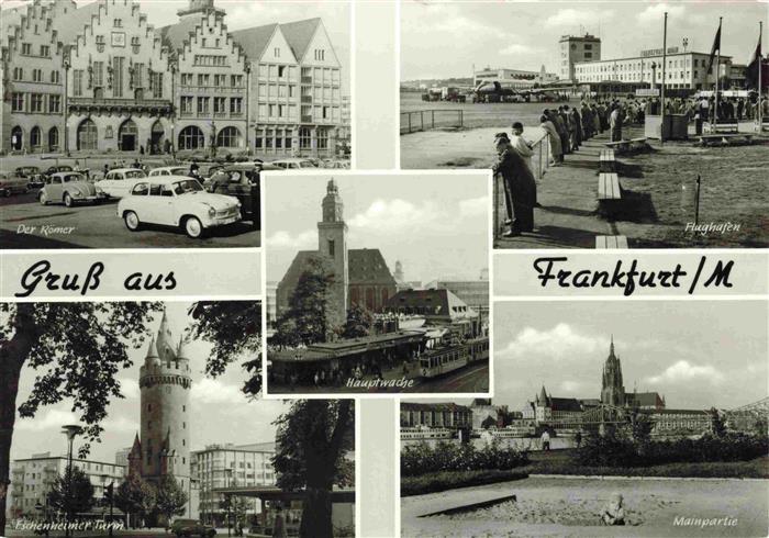 FRANKFURT AM MAIN Der Roemer Eschenheimer Turm Hauptwache Flughafen Partie am Ma