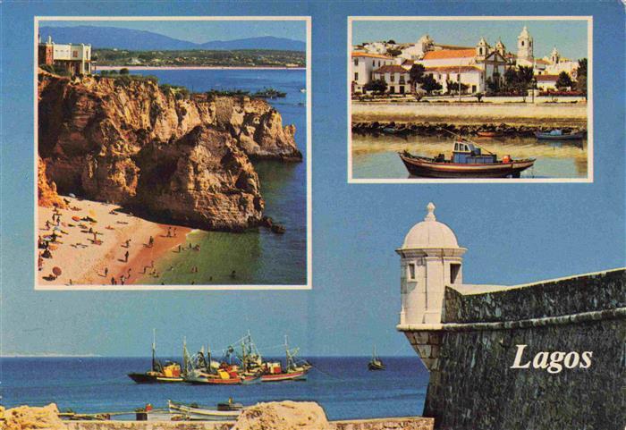 Lagos Algarve Faro PT Kuestenpanorama Bucht Luftaufnahme Hafen