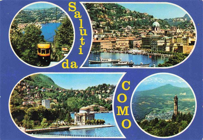 COMO Lago di Como Lombardia IT Panorama Hafen Bergbahn