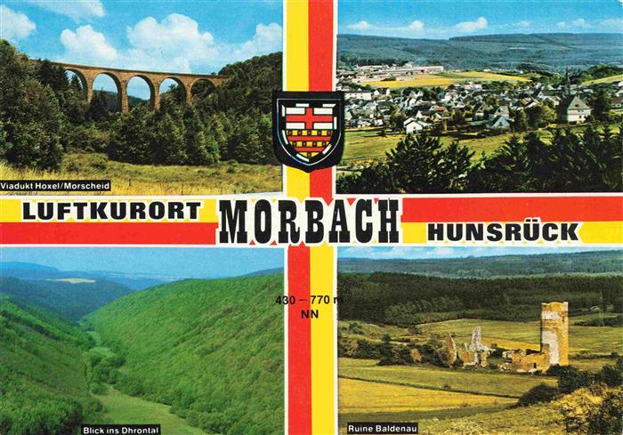 Morbach Hunsrueck Panorama Viadukt Hoxel Blich ins Dhrontal Ruine Baldenau