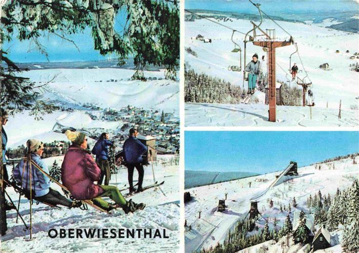 Oberwiesenthal Erzgebirge Panorama Wintersportplatz Skigebiet Sessellift