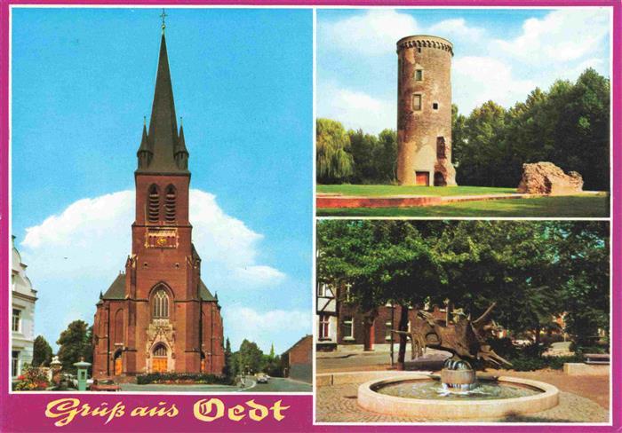 Oedt Grefrath NRW Kirche Turm Brunnen