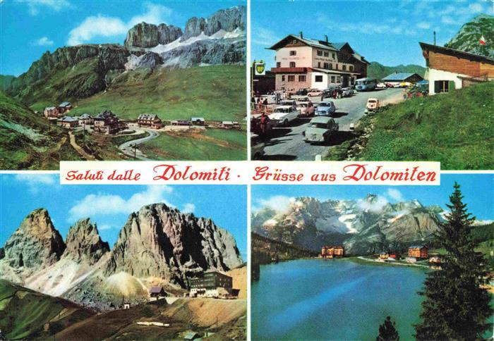 Sexten Sesto Suedtirol IT Panorama Drei Zinnen Dolomiten Bergsee Berghotel