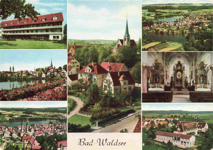 Bad Waldsee Teilansichten Kurort Kirche Innenansicht Luftaufnahme
