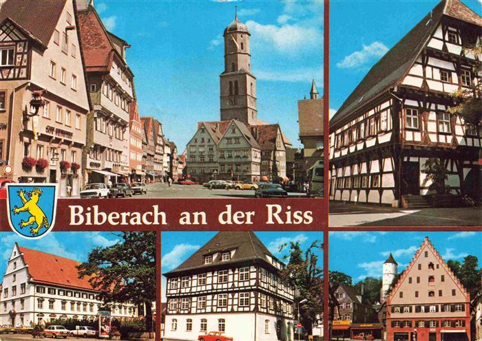 Biberach Riss Marktplatz Kirche Altstadt Fachwerkhaeuser Ehemalige freie Reichs