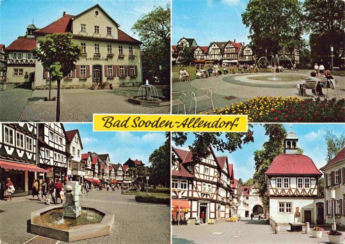 BAD SOODEN-ALLENDORF Kurverwaltung Motive Altstadt Fachwerkhaeuser Brunnen
