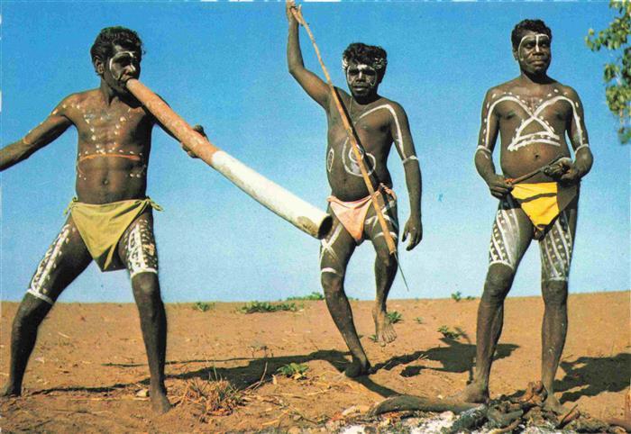 Gympie Australia Australian aborigines Musicians with music sticks and didgerido