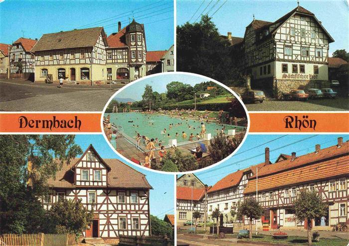 Dermbach Thueringen Rhoen Marktstrasse Hotel Saechsischer Hof Schwimmbad Apothek
