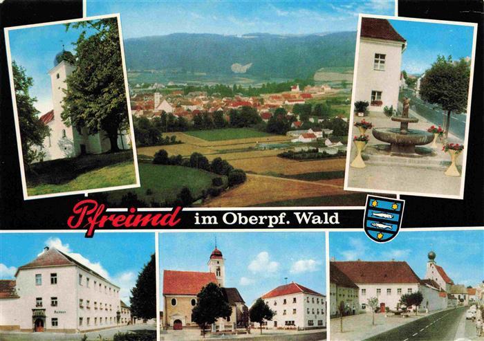 Pfreimd Bayern Panorama Ortszentrum Kirche Brunnen Hauptstrasse