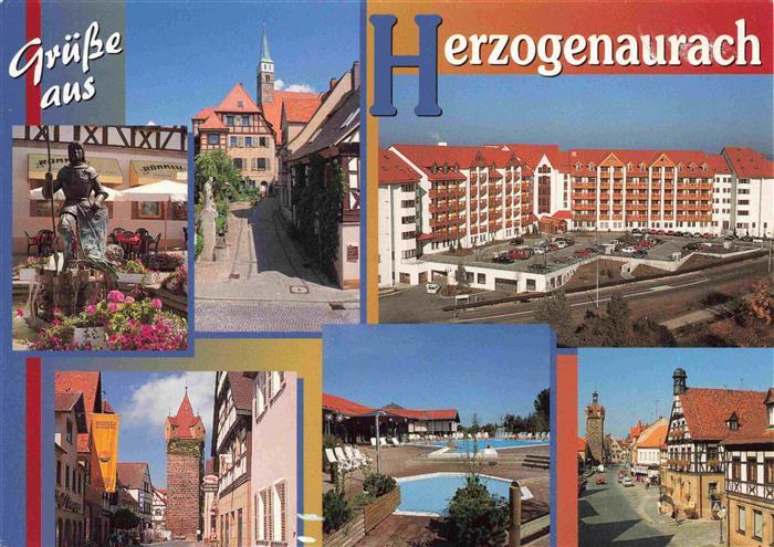 Herzogenaurach Bayern Motive Altstadt Brunnen Fachwerkhaeuser Wohnpark