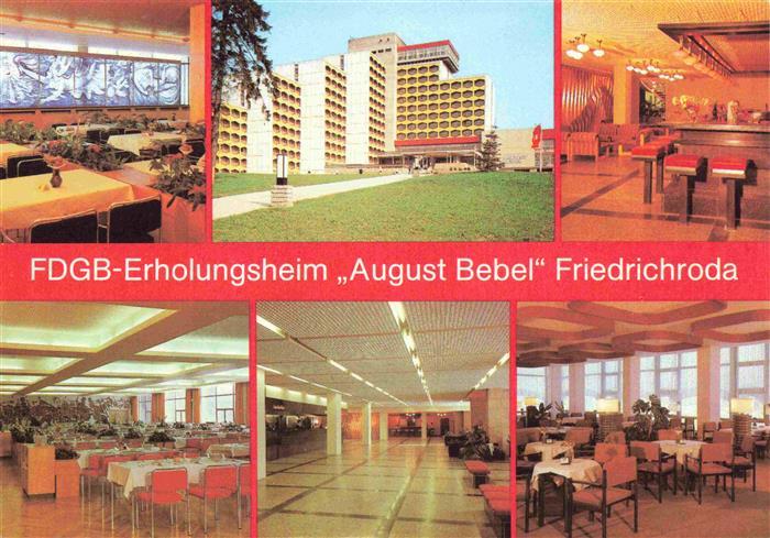 Friedrichroda FDGB-Erholungsheim August Bebel Hallenbar Speisesaal Empfangshalle