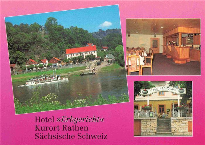 Rathen Saechsische Schweiz Hotel Ergericht Uferpartie an der Elbe
