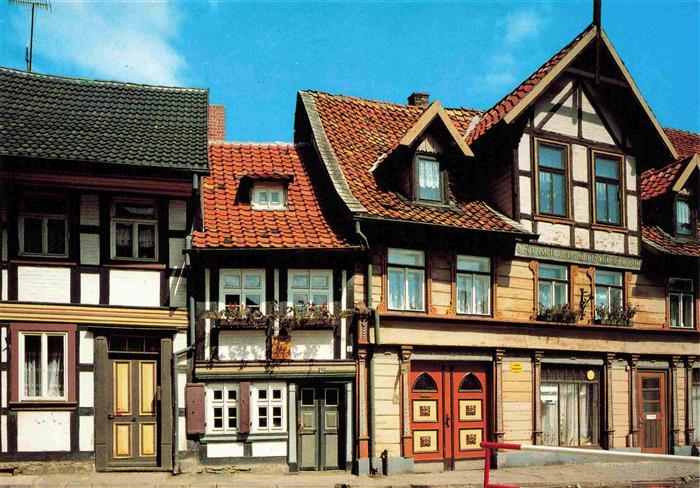 Wernigerode Harz Haeuser an der Kochstrasse Kleinstes Haus der Stadt
