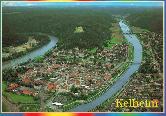 Kelheim Donau Panorama Zusammenfluss von Altmuehl und Donau