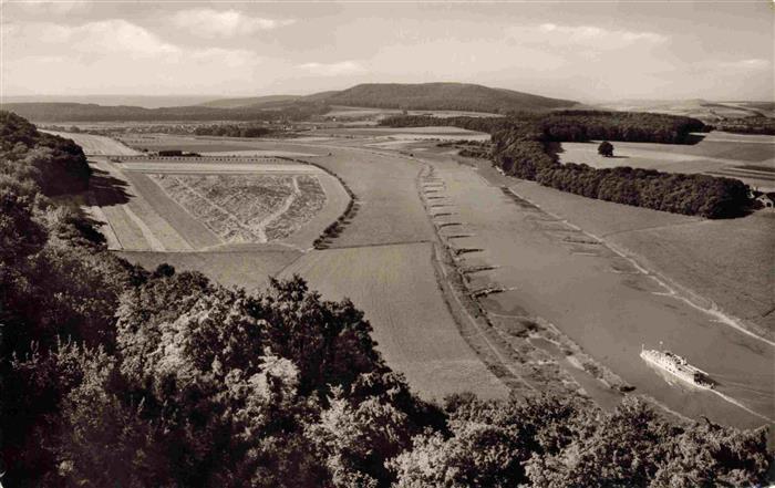 Fuerstenberg  Weser Fliegeraufnahme Weserpartie