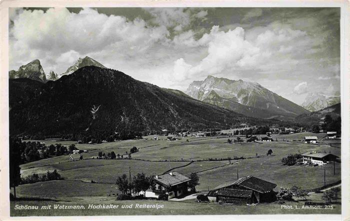 Schoenau Berchtesgaden mit Watzmann Hochkalter und Reiteralpe