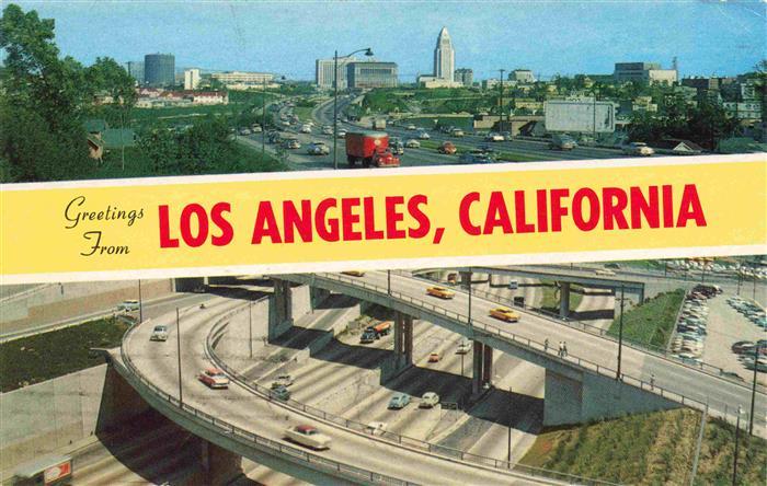 LOS ANGELES California USA Civic Center Bottom Freeway