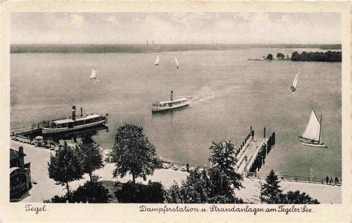 Tegel Berlin Dampferstation und Strandanlagen am Tegeler See
