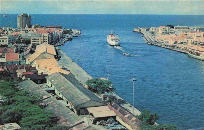 Willemstad Curacao Niederlaendische Antillen View of Ferryboat leaving the Harbo