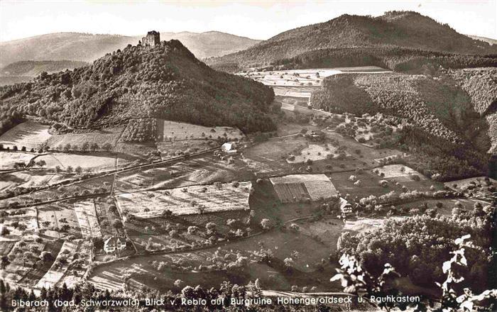 Biberach Riss Blick von Rebio auf Burgruine Hohengeroldseck und Rauhkasten