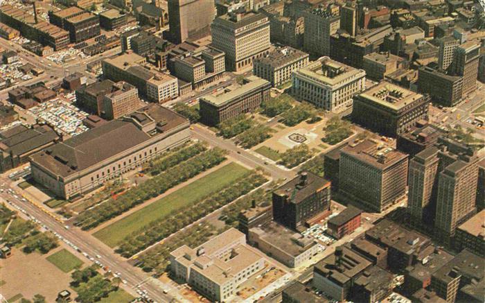 Cleveland Ohio USA Clevelands Mall Fliegeraufnahme