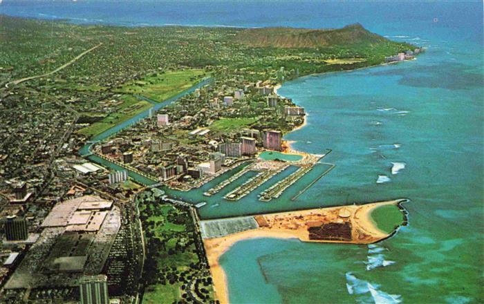 Waikiki Honolulu Hawaii USA Fliegeraufnahme Ala Moana Shopping Center