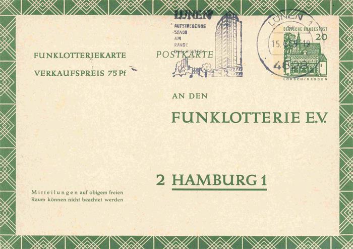 HAMBURG  CITY Funklotteriekarte