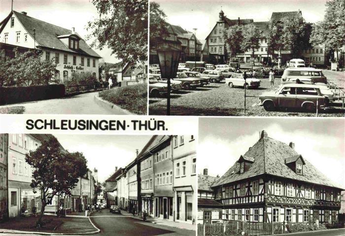 Schleusingen Gaststaette Schloss Keller Markt Bertholdstrasse Hist Fachwerkhaus