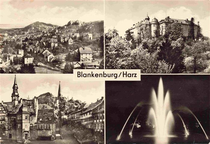 Blankenburg Harz Panorama Schloss Ortspartie Leuchtfontaene