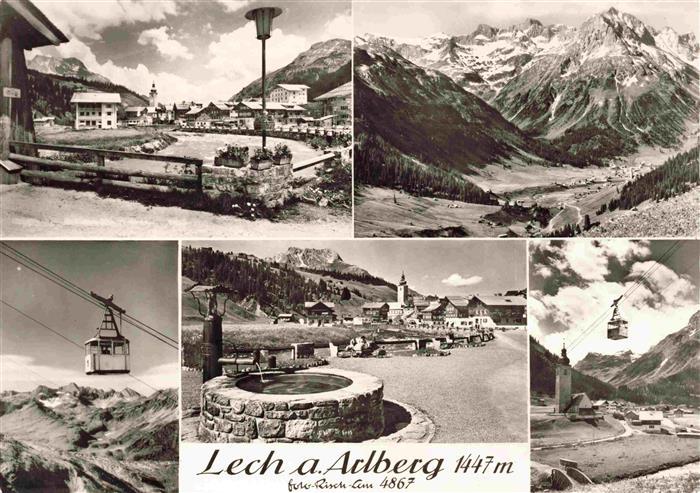 Lech Vorarlberg AT Teilansichten Panorama Brunnen Seilbahn