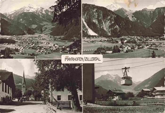 Mayrhofen Zillertal Tirol AT Panorama Ortspartien Seilbahn