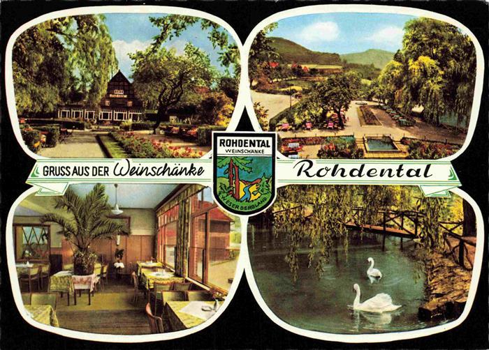 Rohdental Hessisch Oldendorf Niedersachsen Weinschaenke Schwanenteich Park Gastr