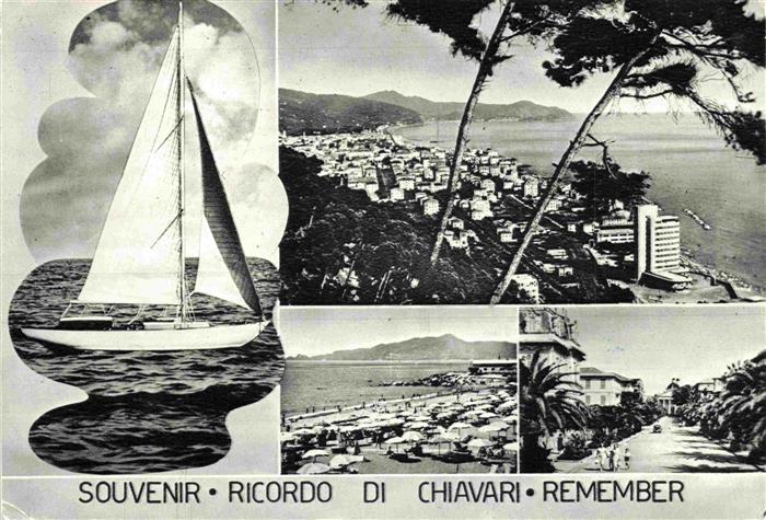 Ricordo di Chiavari Segelboot Panorama Strand Promenade